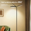 LAMPADA DA TERRA LED CON TESTA GIREVOLE A 350¦ E TELECOMANDO MAGNETICO, REGOLAZIONE CONTINUA 3000K-6500K, NERO