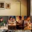 LAMPADA DA TERRA LED CON TESTA GIREVOLE A 350¦ E TELECOMANDO MAGNETICO, REGOLAZIONE CONTINUA 3000K-6500K, NERO