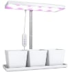LAMPADE PER PIANTA DA 30 LUCI LED CON 3 VASI, TIMER E ILLUMINAZIONE REGOLABILE, 31.8X13.4X18.6-35.6 CM, BIANCO