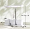 LAMPADE PER PIANTA DA 30 LUCI LED CON 3 VASI, TIMER E ILLUMINAZIONE REGOLABILE, 31.8X13.4X18.6-35.6 CM, BIANCO