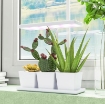LAMPADE PER PIANTA DA 30 LUCI LED CON 3 VASI, TIMER E ILLUMINAZIONE REGOLABILE, 31.8X13.4X18.6-35.6 CM, BIANCO