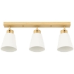 LAMPADARIO DA SOFFITTO CON 3 PUNTI LUCE REGOLABILI A 90¦ E ATTACCHI E27, COLORE LEGNO