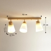 LAMPADARIO DA SOFFITTO CON 3 PUNTI LUCE REGOLABILI A 90¦ E ATTACCHI E27, COLORE LEGNO