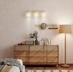 LAMPADARIO DA SOFFITTO CON 3 PUNTI LUCE REGOLABILI A 90¦ E ATTACCHI E27, COLORE LEGNO