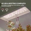 LAMPADE PER PIANTA DA 42 LUCI LED CON 3 VASI, TIMER E ILLUMINAZIONE REGOLABILE, 45X18.8X47.8 CM, BIANCO