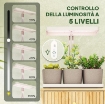 LAMPADE PER PIANTA DA 42 LUCI LED CON 3 VASI, TIMER E ILLUMINAZIONE REGOLABILE, 45X18.8X47.8 CM, BIANCO