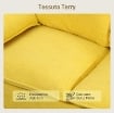 DIVANO 2 POSTI MODERNO CON CUSCINI E RIVESTIMENTO IN TESSUTO SPUGNA, 130X77X84 CM, GIALLO