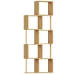 LIBRERIA MODERNA ASIMMETRICA A 5 LIVELLI IN BAMB¨, 62.5 X 23 X 165 CM, COLORE LEGNO NATURALE