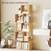LIBRERIA MODERNA ASIMMETRICA A 5 LIVELLI IN BAMB¨, 62.5 X 23 X 165 CM, COLORE LEGNO NATURALE