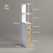 MOBILE COLONNA BAGNO SALVASPAZIO CON ARMADIETTO RIPIANI E CASSETTI 15X33X136 CM COLORE LEGNO