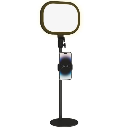 LAMPADA DA SCRIVANIA LED CON SUPPORTO PER TELEFONO, 5 COLORI DI LUCE E 10 LUMINOSITÓ, NERO