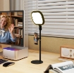 LAMPADA DA SCRIVANIA LED CON SUPPORTO PER TELEFONO, 5 COLORI DI LUCE E 10 LUMINOSITÓ, NERO