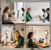 LAMPADA DA SCRIVANIA LED CON SUPPORTO PER TELEFONO, 5 COLORI DI LUCE E 10 LUMINOSITÓ, NERO