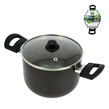 PENTOLA STRIKE ANTIADERETE IN ALLUMINIO E ANTIGRAFFIO CON COPERCHIO IN VETRO D.16CM ASSORTITO