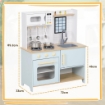 CUCINA GIOCATTOLO PER BAMBINI CON FORNELLI E ARMADIETTI, IN ACCIAIO, LEGNO E PP, 72X33X85.2 CM, BLU E BIANCO
