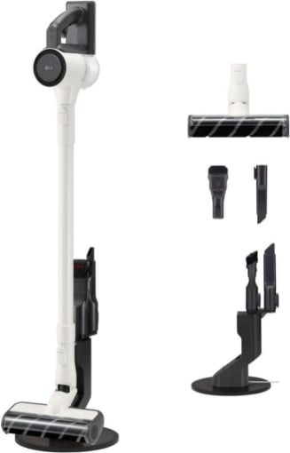 LG ASPIRALPOLVERE SENZA FILI CORDZERO DA 150W LANCIA INTEGRATA, BASE AUTOPORTANTE + 2 ACCESSORI PER PULIZIA INCLUSI