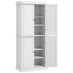 MOBILE CUCINA ALTO CON 6 RIPIANI REGOLABILI E 2 ANTE IN LEGNO, BIANCO 76X40.5X184 CM