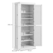 MOBILE CUCINA ALTO CON 6 RIPIANI REGOLABILI E 2 ANTE IN LEGNO, BIANCO 76X40.5X184 CM