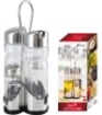 MAURY'S CONDÌ MENAGE DA TAVOLA RISTORANTE 4PZ INOX SALE PEPE OLIO ACETO CON VERSATORE