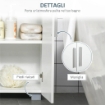 MOBILE BAGNO MODERNO CON 2 ANTE, 2 RIPIANI REGOLABILI E MANIGLIE ARGENTATE, 60X30X80 CM, BIANCO