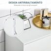 MOBILE BAGNO MODERNO CON 2 ANTE, 2 RIPIANI REGOLABILI E MANIGLIE ARGENTATE, 60X30X80 CM, BIANCO