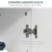 MOBILE BAGNO MODERNO CON 2 ANTE, 2 RIPIANI REGOLABILI E MANIGLIE ARGENTATE, 60X30X80 CM, BIANCO