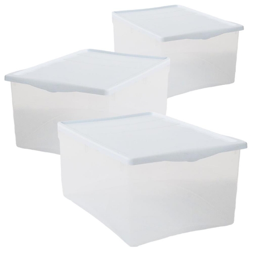SET 3 SCATOLE BIANCO CON COPERCHIO SPRING BOX TAGLIA L 55 X 39 X H25 CM 