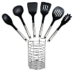 SET 6 UTENSILI CUCINA BLACK COOK + PORTA MESTOLI MAURY'S