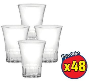 KIT AMALFI 48 BICCHIERINI TRASPARENTI CAFFE' LIQUORI DA 13 CL