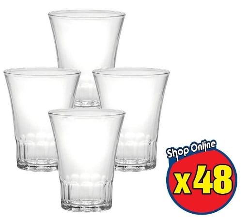 KIT AMALFI 48 BICCHIERINI TRASPARENTI CAFFE' LIQUORI DA 13 CL