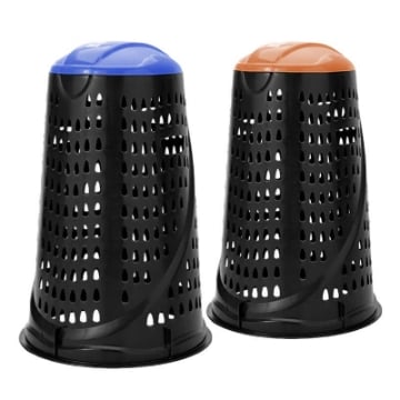 SET 2 PATTUMIERE VARIO TRESPOLO PORTASACCO DA GIARDINO 110LT CARTA E PLASTICA
