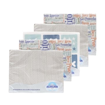 SET 5 TOVAGLIETTE AURORA SIMIL TESSUTO 30 X 40 CM SOFT 500 PEZZI CON DECORO