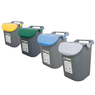 MAURY'S SET 4 PATTUMIERE CON MANIGLIONE PER RACCOLTA CAPIENZA 30 LT 38X34XH42CM