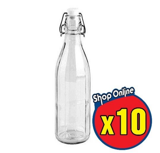 10 MILLY BOTTIGLIE 1 LT IN VETRO CON TAPPO A CHIUSURA ERMETICA CERVE VINTAGE
