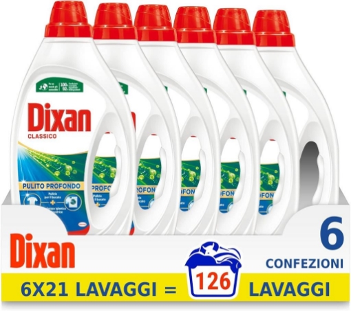 DIXAN DETERSIVO LIQUIDO SET 6 PZ CLASSICO DA 21 L'UNO LAVAGGI PULITO PROFONDO 