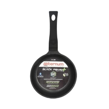 AETERNUM PADELLA BLACK PLUS NERA DA 14 CM CON MANICO ERGONOMICO E RIVESTIMENTO ANTIADERENTE E ANTIMACCHIA 