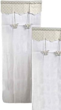 TENDA FINESTRA NANCY 2 PEZZI DECORAZIONE FARFALLE 100% POLIESTERE 45 X 150 CM