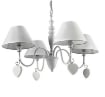 CUORE PENDENTE LAMPADARIO IN METALLO DA 67 CM 4 LUCI IN COLORE BIANCO