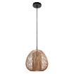 LAMPADARIO A CADUTA CON PARALUME IN VIMINI 27,5X175  CM RAME