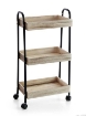 ADY CARRELLO IN LEGNO A 3 RIPIANI CON STRUTTURA NERA 43 X 25 X H79 CM