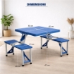 SET TAVOLO PIEGHEVOLE CON 4 SGABELLI IN COLORE BLU