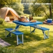 SET TAVOLO PIEGHEVOLE CON 4 SGABELLI IN COLORE BLU