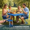 SET TAVOLO PIEGHEVOLE CON 4 SGABELLI IN COLORE BLU
