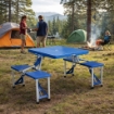 SET TAVOLO PIEGHEVOLE CON 4 SGABELLI IN COLORE BLU