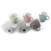 SET 6 TAZZINE CAFFÈ SENZA PIATTINO CON SCRITTA "COFFE" A POIS IN RILIEVO  100CC