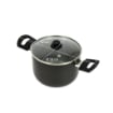 CASSERUOLA IN ALLUMINIO CON COPERCHIO IN VETRO  ANTIADERENTE E ANTIGRAFFIO 18 CM 