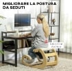 SEDIA INGINOCCHIATOIO REGOLABILE IN 6 POSIZIONI, IN TESSUTO EFFETTO LINO E LEGNO DI BETULLA, 55X85X55 CM, CREMA