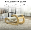 SEDIA INGINOCCHIATOIO REGOLABILE IN 6 POSIZIONI, IN TESSUTO EFFETTO LINO E LEGNO DI BETULLA, 55X85X55 CM, CREMA