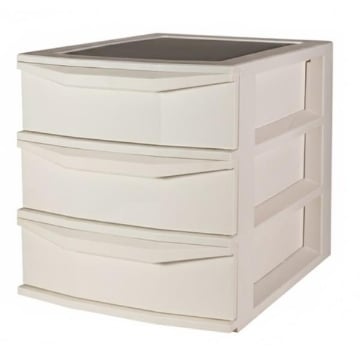 CASSETTIERA PATRIKA OFFICE IN PP CON 3 CASSETTI E PIANO D'APPOGGIO COLORE BIANCO DIMENSIONI 28,5X38X32,5H CM - OKX