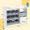 MOBILE PORTAGIOCHI PER BAMBINI CON 11 CESTINI IN TESSUTO, ARMADIETTO E RIPIANI, 105X30X80 CM, BIANCO